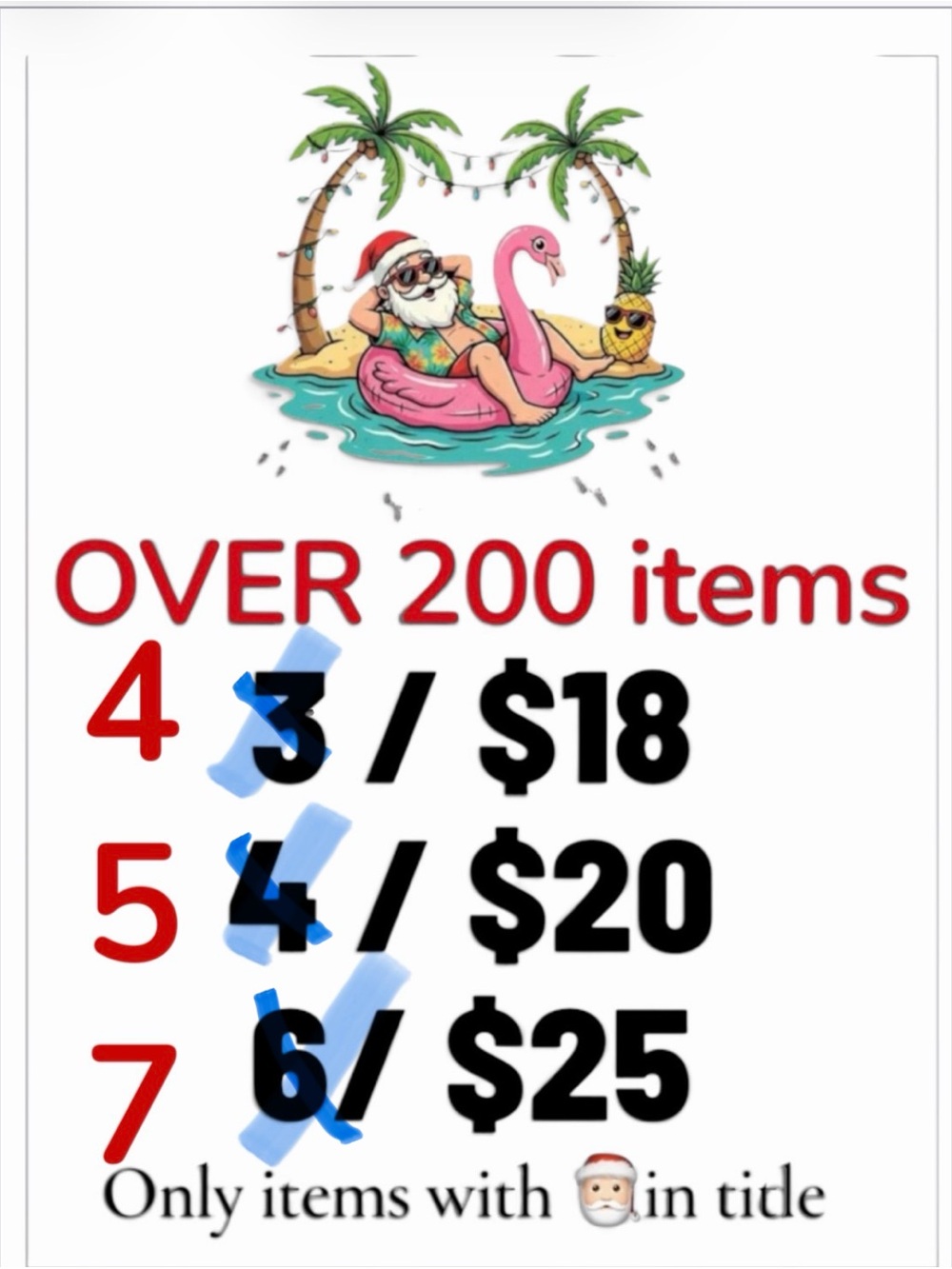 🎅🏻 Bundle sale!  All items with the Santa  are 4/$18 5/$20 or 7/$25 must bundle